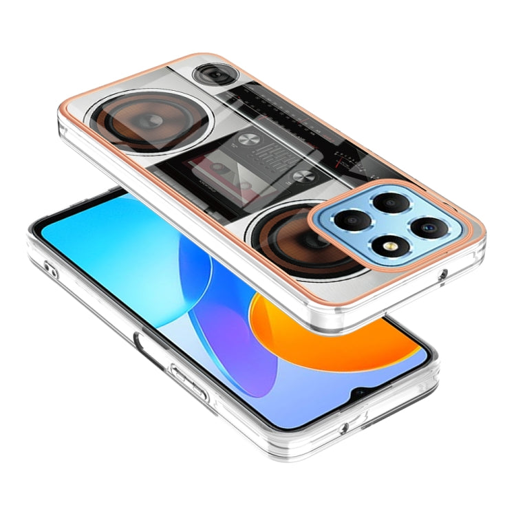 For Honor X8 5G / X6 4G Electroplating Marble Dual-side IMD Phone Case(Retro Radio) - Honor Cases by PMC TechLife | Online Shopping South Africa | PMC TechLife | Buy Now Pay Later Mobicred