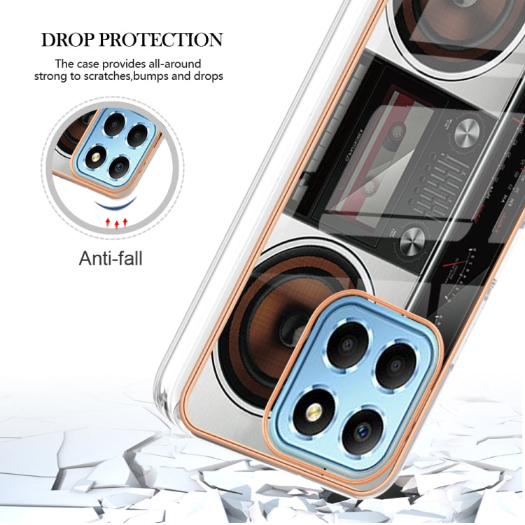 For Honor X8 5G / X6 4G Electroplating Marble Dual-side IMD Phone Case(Retro Radio) - Honor Cases by PMC TechLife | Online Shopping South Africa | PMC TechLife | Buy Now Pay Later Mobicred