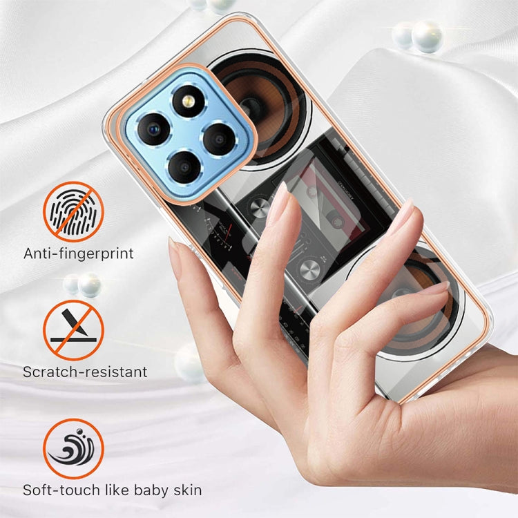 For Honor X8 5G / X6 4G Electroplating Marble Dual-side IMD Phone Case(Retro Radio) - Honor Cases by PMC TechLife | Online Shopping South Africa | PMC TechLife | Buy Now Pay Later Mobicred