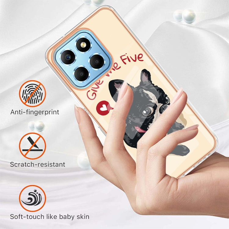 For Honor X8 5G / X6 4G Electroplating Marble Dual-side IMD Phone Case(Lucky Dog) - Honor Cases by PMC TechLife | Online Shopping South Africa | PMC TechLife | Buy Now Pay Later Mobicred