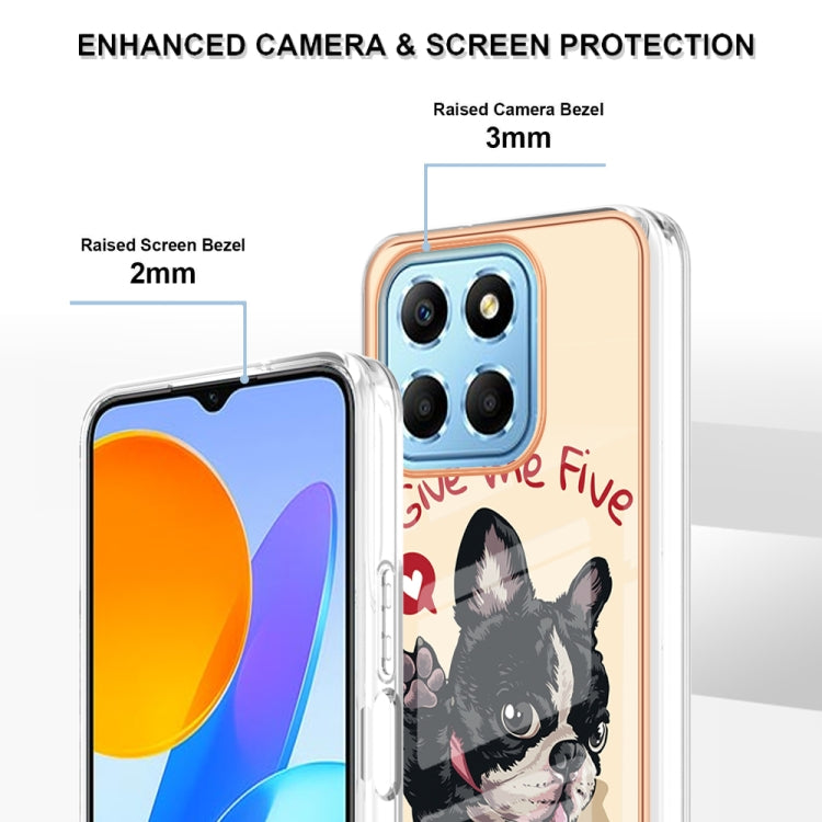 For Honor X8 5G / X6 4G Electroplating Marble Dual-side IMD Phone Case(Lucky Dog) - Honor Cases by PMC TechLife | Online Shopping South Africa | PMC TechLife | Buy Now Pay Later Mobicred
