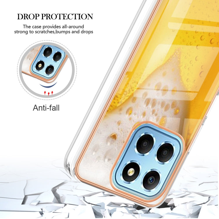 For Honor X8 5G / X6 4G Electroplating Marble Dual-side IMD Phone Case(Draft Beer)
