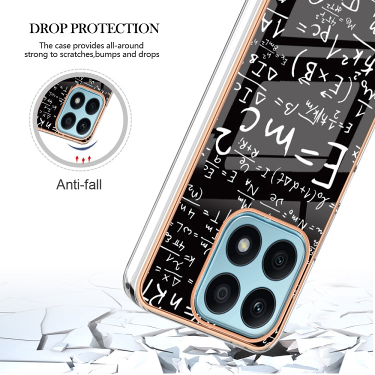 For Honor X8a Electroplating Marble Dual-side IMD Phone Case(Equation) - Honor Cases by PMC TechLife | Online Shopping South Africa | PMC TechLife | Buy Now Pay Later Mobicred