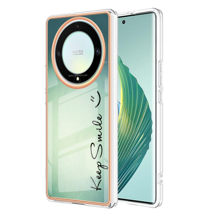 For Honor X9a / Magic5 Lite Electroplating Marble Dual-side IMD Phone Case(Smile) - Honor Cases by PMC TechLife | Online Shopping South Africa | PMC TechLife | Buy Now Pay Later Mobicred