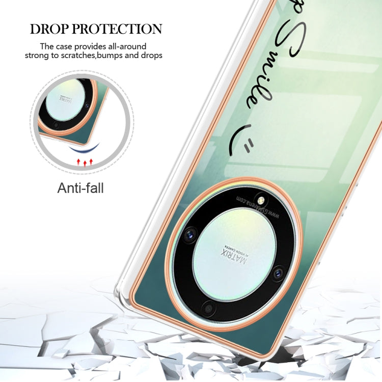 For Honor X9a / Magic5 Lite Electroplating Marble Dual-side IMD Phone Case(Smile) - Honor Cases by PMC TechLife | Online Shopping South Africa | PMC TechLife | Buy Now Pay Later Mobicred