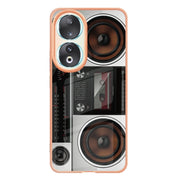 For Honor 90 5G Electroplating Marble Dual-side IMD Phone Case(Retro Radio)