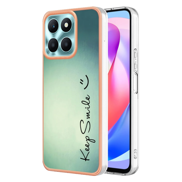 For Honor X6a Electroplating Marble Dual-side IMD Phone Case(Smile) - Honor Cases by PMC TechLife | Online Shopping South Africa | PMC TechLife | Buy Now Pay Later Mobicred