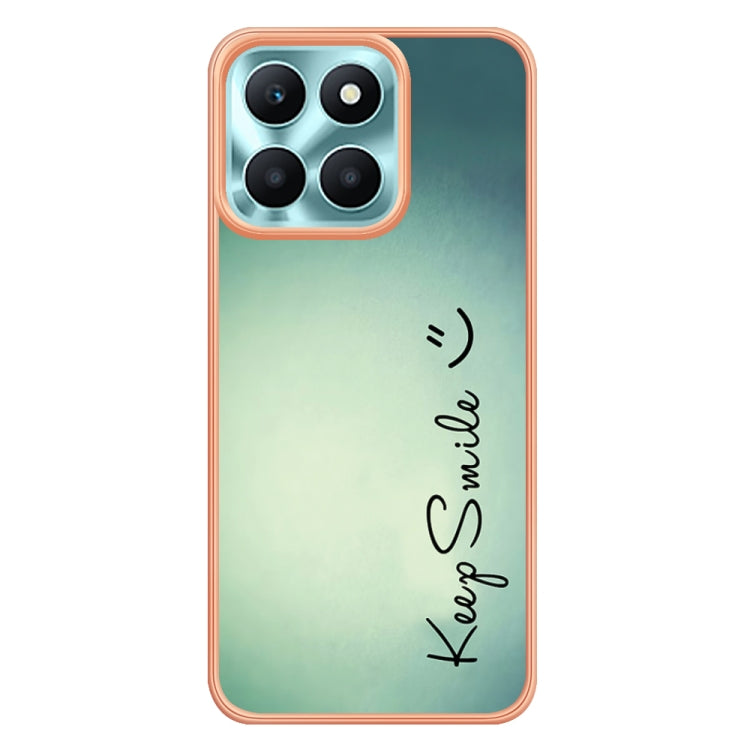 For Honor X6a Electroplating Marble Dual-side IMD Phone Case(Smile) - Honor Cases by PMC TechLife | Online Shopping South Africa | PMC TechLife | Buy Now Pay Later Mobicred