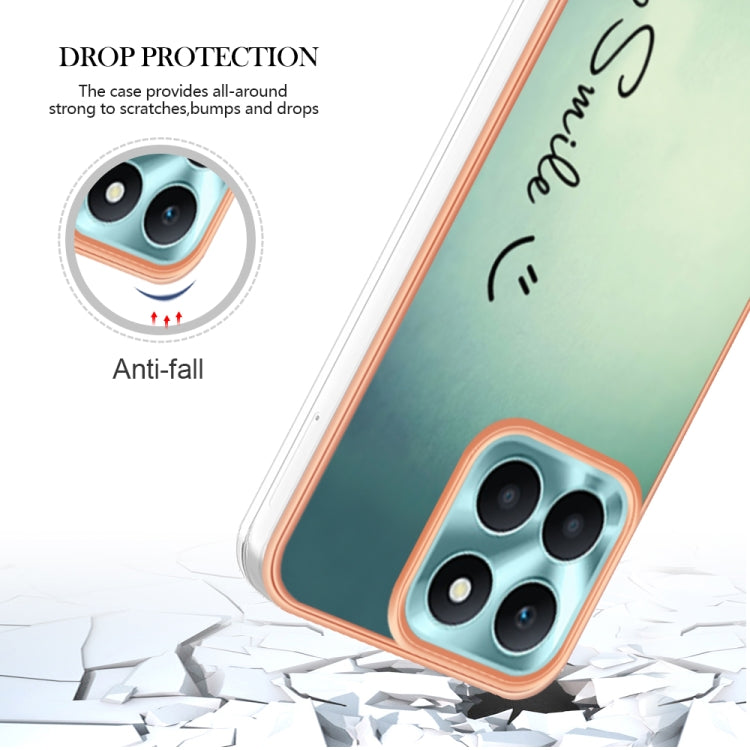 For Honor X6a Electroplating Marble Dual-side IMD Phone Case(Smile) - Honor Cases by PMC TechLife | Online Shopping South Africa | PMC TechLife | Buy Now Pay Later Mobicred