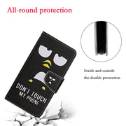 For iPhone 16 Pro 3D Colored Drawing Flip Leather Phone Case(Penguins)
