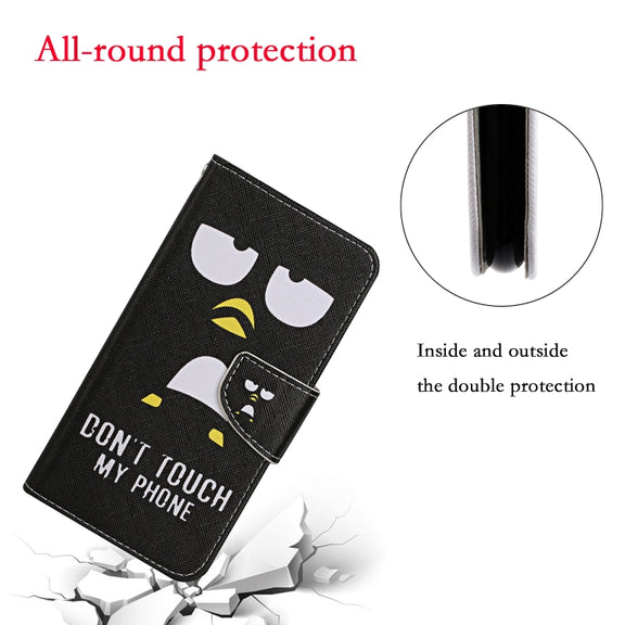 For iPhone 16 3D Colored Drawing Flip Leather Phone Case(Penguins)