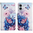 For iPhone 16 3D Colored Drawing Flip Leather Phone Case(Purple butterfly) - iPhone 16 Cases by PMC TechLife | Online Shopping South Africa | PMC TechLife | Buy Now Pay Later Mobicred