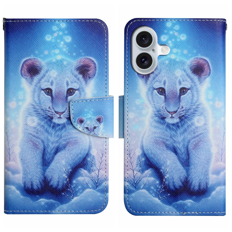 For iPhone 16 3D Colored Drawing Flip Leather Phone Case(Leopard) - iPhone 16 Cases by PMC TechLife | Online Shopping South Africa | PMC TechLife | Buy Now Pay Later Mobicred