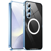 For Samsung Galaxy S24 FE 5G MagSafe Magnetic Frosted Metal Phone Case(Blue)