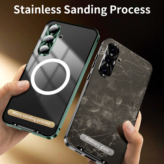 For Samsung Galaxy S24 FE 5G MagSafe Magnetic Frosted Metal Phone Case(Green)