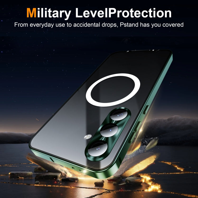 For Samsung Galaxy S24 FE 5G MagSafe Magnetic Frosted Metal Phone Case(Green)