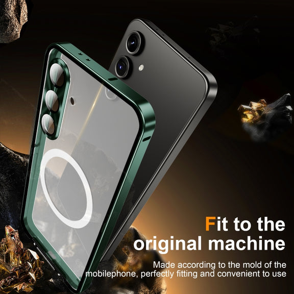 For Samsung Galaxy S24 FE 5G MagSafe Magnetic Frosted Metal Phone Case(Green)