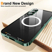 For Samsung Galaxy S24 FE 5G MagSafe Magnetic Frosted Metal Phone Case(Green)