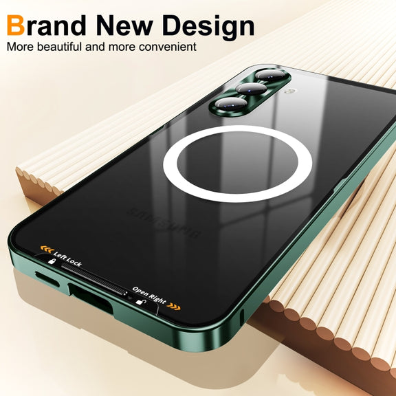 For Samsung Galaxy S24 FE 5G MagSafe Magnetic Frosted Metal Phone Case(Green)