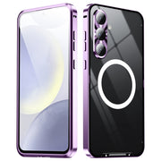 For Samsung Galaxy S24 FE 5G MagSafe Magnetic Frosted Metal Phone Case(Purple)
