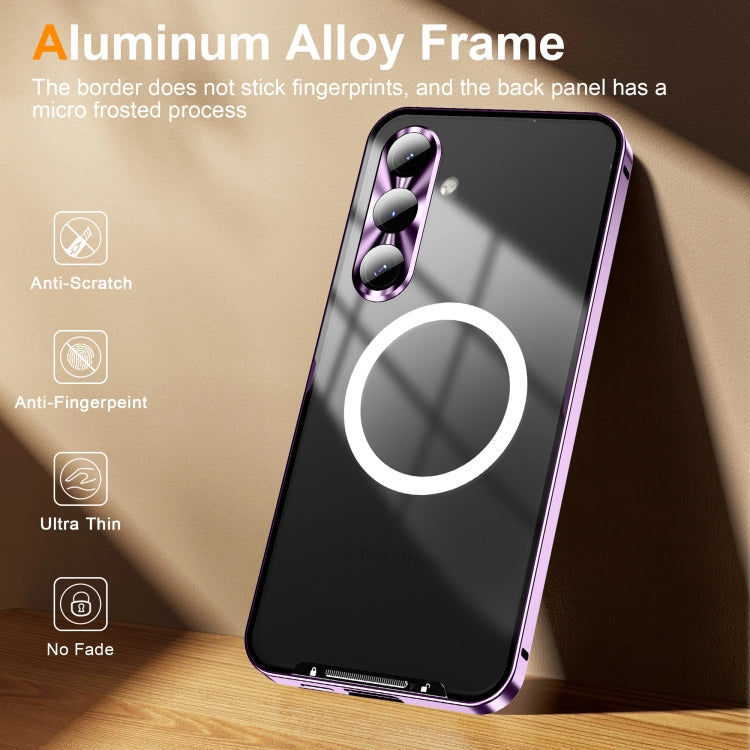For Samsung Galaxy S24 FE 5G MagSafe Magnetic Frosted Metal Phone Case(Purple)