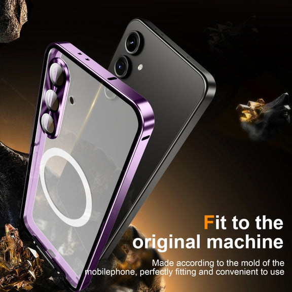 For Samsung Galaxy S24 FE 5G MagSafe Magnetic Frosted Metal Phone Case(Purple)