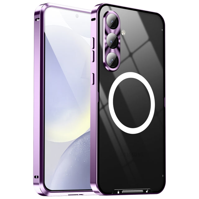 For Samsung Galaxy S24 FE 5G MagSafe Magnetic Frosted Metal Phone Case(Purple)