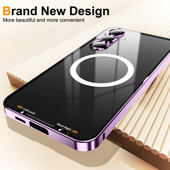 For Samsung Galaxy S24 FE 5G MagSafe Magnetic Frosted Metal Phone Case(Purple)