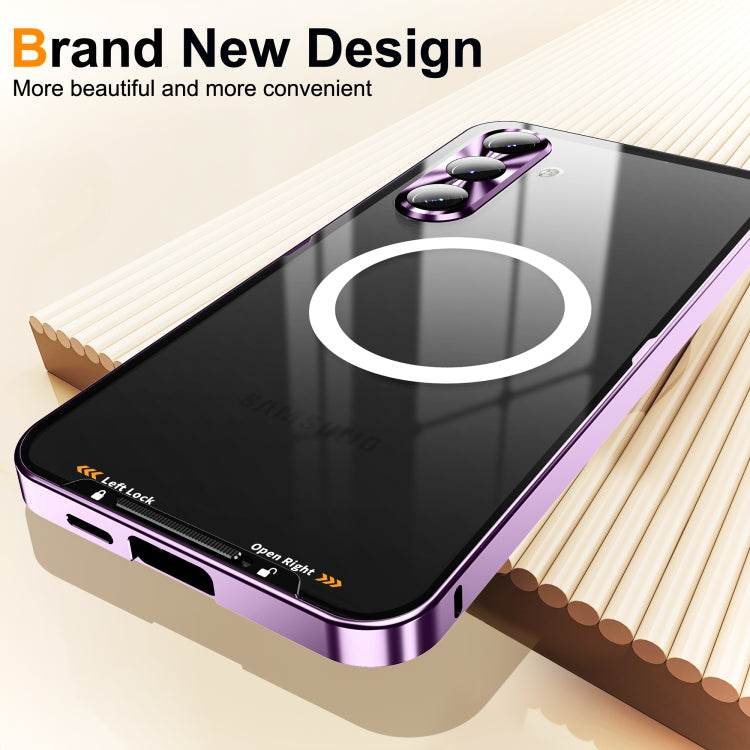 For Samsung Galaxy S24 FE 5G MagSafe Magnetic Frosted Metal Phone Case(Purple)