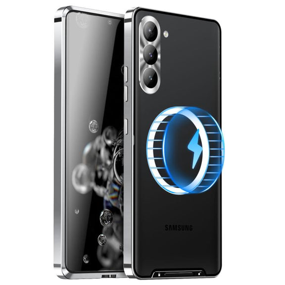 For Samsung Galaxy S25 5G MagSafe Magnetic Frosted Metal Phone Case(Silver)