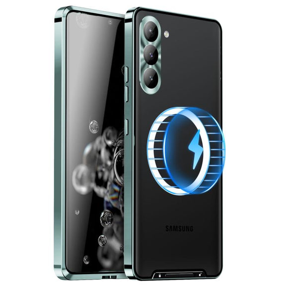 For Samsung Galaxy S25+ 5G MagSafe Magnetic Frosted Metal Phone Case(Green)