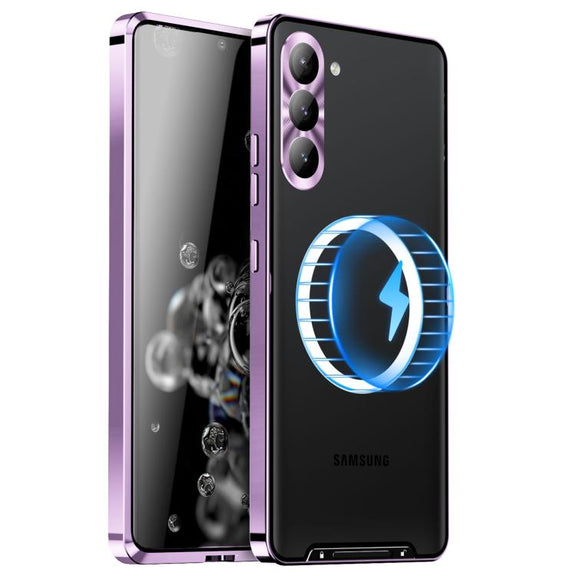 For Samsung Galaxy S25+ 5G MagSafe Magnetic Frosted Metal Phone Case(Purple)