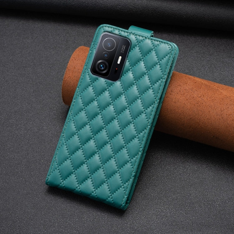 For Xiaomi Mi 11T / 11T Pro Diamond Lattice Vertical Flip Leather Phone Case(Green) - Xiaomi Cases by PMC TechLife | Online Shopping South Africa | PMC TechLife | Buy Now Pay Later Mobicred