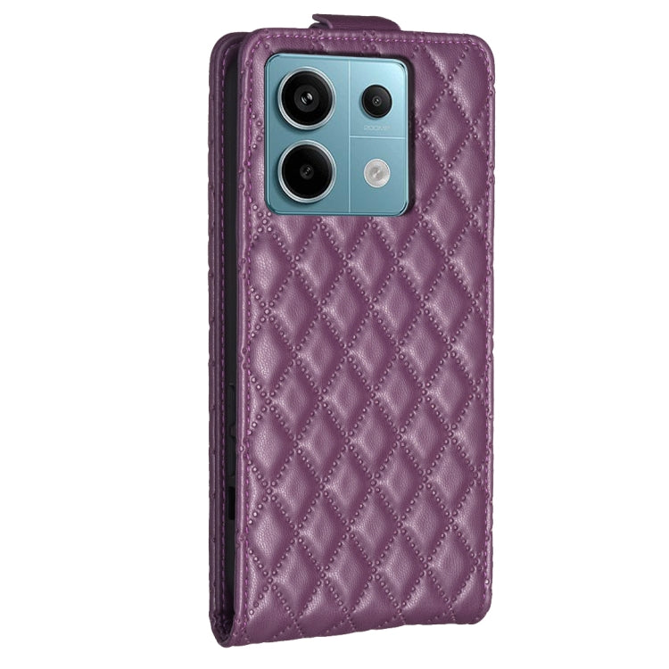 For Xiaomi Redmi Note 13 Pro 4G Global Diamond Lattice Vertical Flip Leather Phone Case(Dark Purple) - Note 13 Pro Cases by PMC TechLife | Online Shopping South Africa | PMC TechLife | Buy Now Pay Later Mobicred