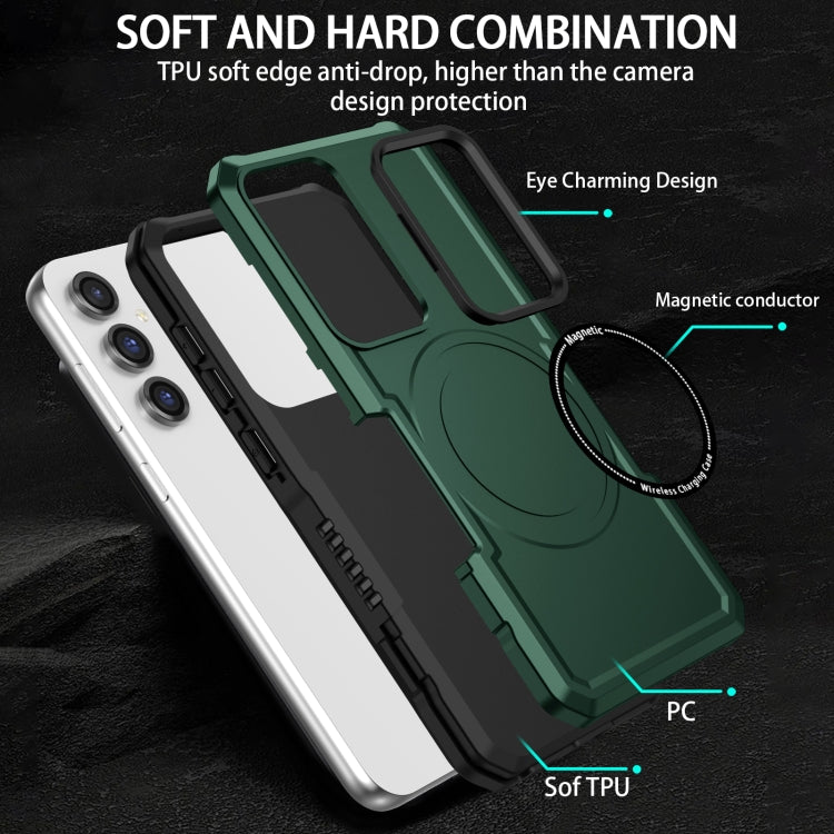 For Samsung Galaxy S23 FE MagSafe Shockproof Armor Phone Case(Dark Green) - Galaxy S23 5G Cases by PMC TechLife | Online Shopping South Africa | PMC TechLife
