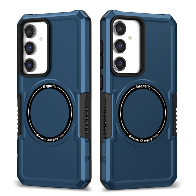 For Samsung Galaxy S23 FE MagSafe Shockproof Armor Phone Case(Dark Blue)