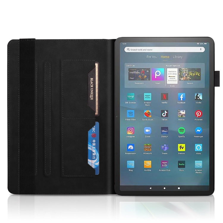 For Amazon Fire Max 11 Life Tree Series Horizontal Flip Leather Tablet Case(Black) - Amazon by PMC TechLife | Online Shopping South Africa | PMC TechLife | Buy Now Pay Later Mobicred