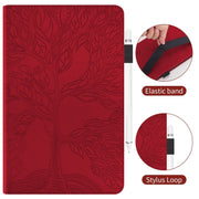 For Samsung Galaxy Tab S9+ Life Tree Series Horizontal Flip Leather Tablet Case(Red)