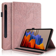 For Samsung Galaxy Tab S9+ Life Tree Series Horizontal Flip Leather Tablet Case(Rose Gold)