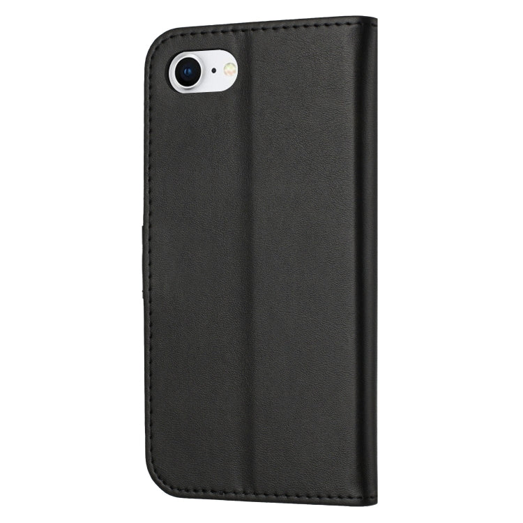 For iPhone 16e Embossed Happy Cat Pattern Flip Leather Phone Case(Black) - iPhone 16e Cases by PMC TechLife | Online Shopping South Africa | PMC TechLife | Buy Now Pay Later Mobicred