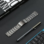 For Huawei Watch 4 Pro/GT3/GT2 Porsche Ver 22mm Three Strains HW Buckle Titanium Steel Watch Band(Grey)