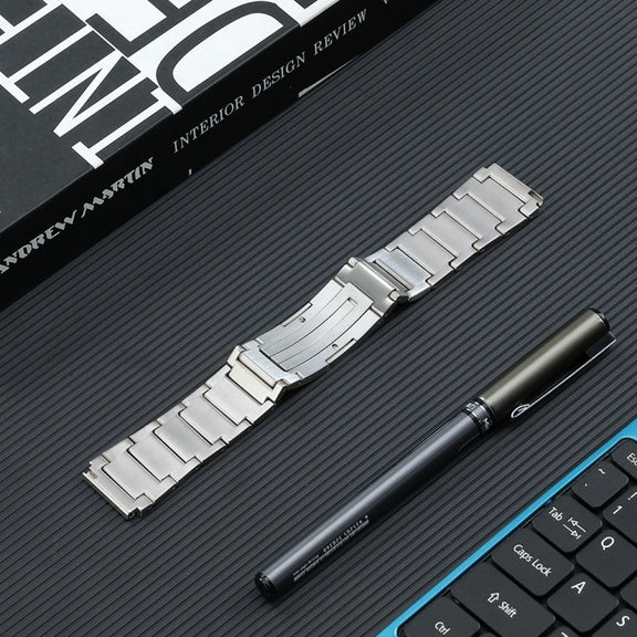 For Huawei Watch 4 Pro/GT3/GT2 Porsche Ver 22mm Three Strains HW Buckle Titanium Steel Watch Band(Silver)