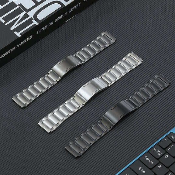 For Huawei Watch 4 Pro/GT3/GT2 Porsche Ver 22mm Three Strains HW Buckle Titanium Steel Watch Band(Silver)