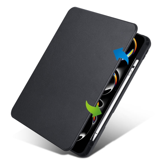 For iPad Pro 11 2024 Acrylic 360 Rotation Detachable Leather Tablet Case(Black)