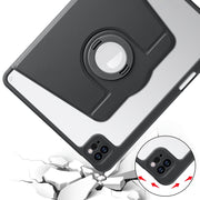For iPad Pro 11 2024 Acrylic 360 Rotation Detachable Leather Tablet Case(Black)