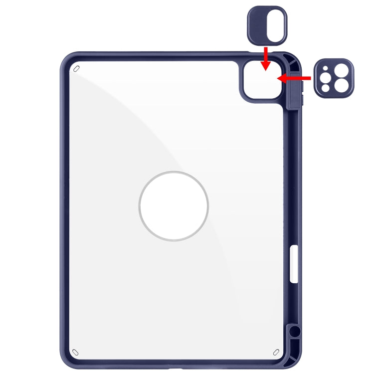 For iPad Pro 11 2024 Acrylic 360 Rotation Detachable Leather Tablet Case(Dark Blue) - iPad Pro 11 2024 Cases by PMC TechLife | Online Shopping South Africa | PMC TechLife | Buy Now Pay Later Mobicred
