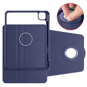 For iPad Pro 11 2024 Acrylic 360 Rotation Detachable Leather Tablet Case(Dark Blue)