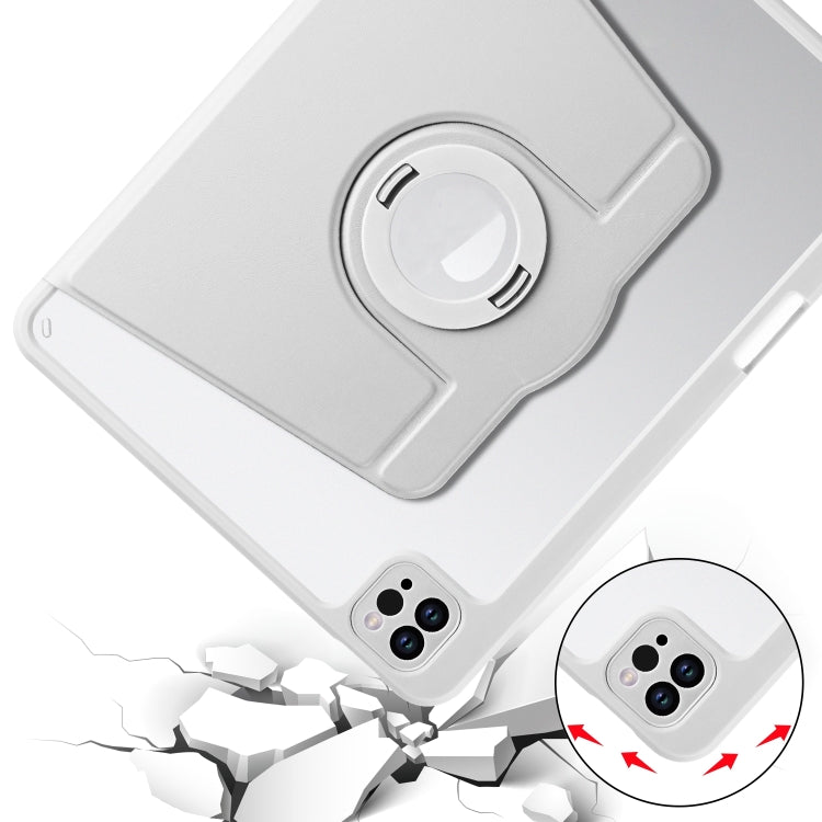 For iPad Pro 11 2024 Acrylic 360 Rotation Detachable Leather Tablet Case(Grey) - iPad Pro 11 2024 Cases by PMC TechLife | Online Shopping South Africa | PMC TechLife | Buy Now Pay Later Mobicred