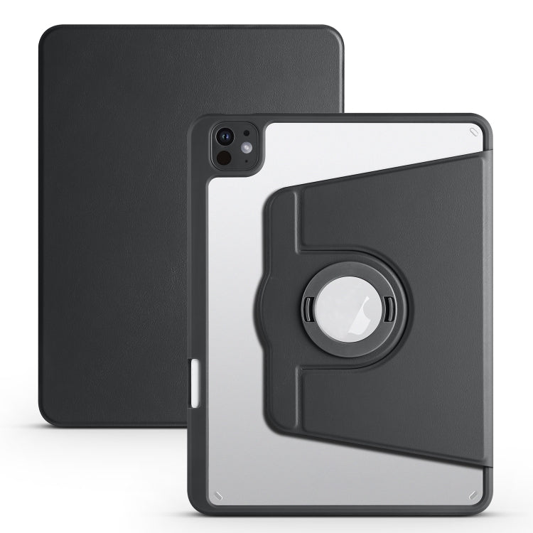 For iPad Pro 13 2024 Acrylic 360 Rotation Detachable Leather Tablet Case(Black) - iPad Pro 13 2024 Cases by PMC TechLife | Online Shopping South Africa | PMC TechLife | Buy Now Pay Later Mobicred