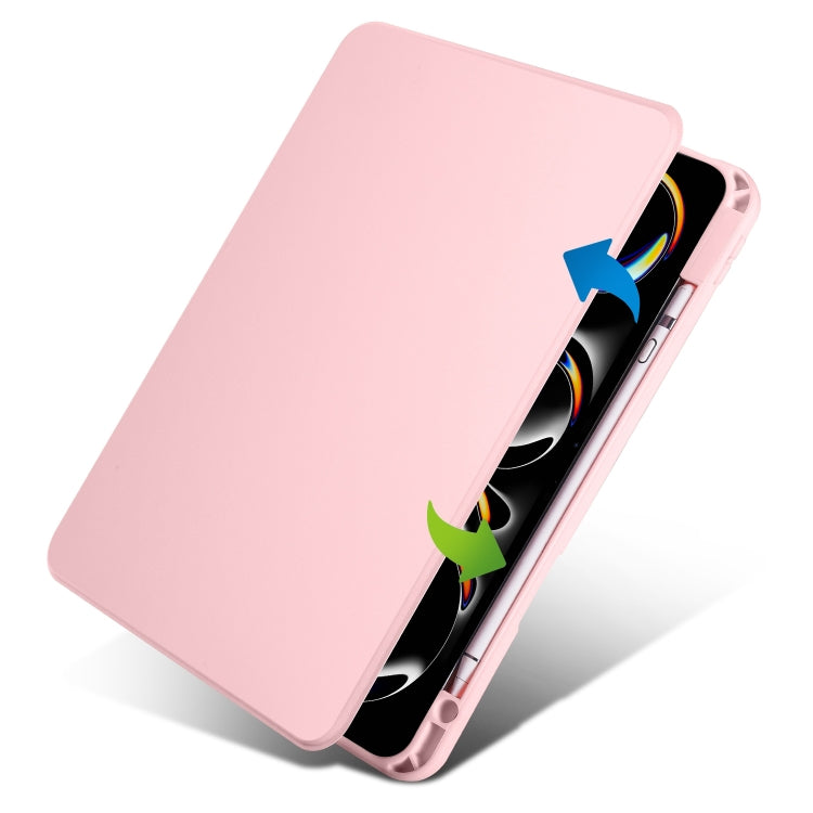 For iPad Pro 13 2024 Acrylic 360 Rotation Detachable Leather Tablet Case(Sand Pink) - iPad Pro 13 2024 Cases by PMC TechLife | Online Shopping South Africa | PMC TechLife | Buy Now Pay Later Mobicred